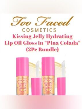 Too Faced - Kissing Jelly Hydrating Lip Oil Gloss in “Pina Colada” (2Pc Bundle)